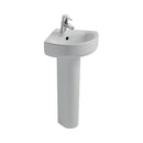 Ideal Standard Concept Arc 480mm Corner Basin With Pedestal 1 Tap Hole - White E792801 + E783801