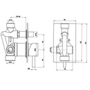JTP Florence Concealed Single Lever Diverter Valve - Chrome