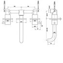 JTP Florence 3 Hole Wall Mounted Basin Mixer Tap - Chrome