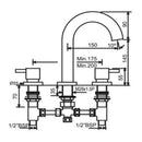 JTP Florence 3 Hole Bath Filler Tap - Chrome