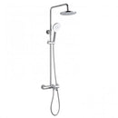 JTP Florence 3 Outlets Thermostatic Shower Pole with Overhead Shower and Hand Shower,Bath Spout - Chrome
