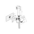 JTP Douche Square Set With Built In Angle Valve and Bracket - Chrome
