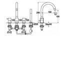 JTP Florence 4 Hole Bath Shower Mixer with Extractable Hose - Chrome