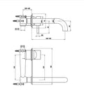 JTP Florence Wall Mounted Single Lever Basin Mixer Tap with Back Plate - 240mm Length - Chrome