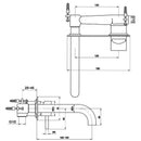 JTP Florence Wall Mounted Basin Mixer Tap with Back Plate - Chrome