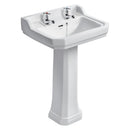 Ideal Standard Waverley 560mm Pedestal Basin 2 Tap Holes - White U470101 + U470001