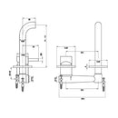 JTP Florence Wall Mounted Single Lever Basin Mixer Tap - 120mm Spout - Chrome