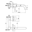 JTP Florence Wall Mounted Basin Mixer Tap with Spout - Chrome
