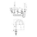 JTP Florence 5 Hole Bath Shower Mixer with Extractable Hose - Chrome