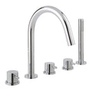 JTP Florence 5 Hole Bath Shower Mixer with Extractable Hose - Chrome