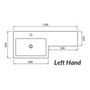 Anas Waterguard 1100x850x450mm Vanity Unit With WC Unit & Basin Only Gloss White WATERGUARD-600VANITY-GWTE + WATERGUARD-500WC-GWTE + L-1100-LEFT/L-1100-RIGHT