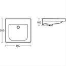 Armitage Shanks Edit Assist 550mm Semi Recessed Washbasin 1 Tap Hole S082201