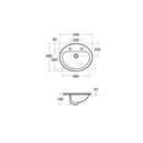 Armitage Shanks Orbit 21 550mm Countertop Basin 2 Tap Holes S248801