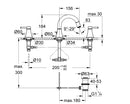 Grohe Grandera 3 Tap Hole Basin Mixer Tap 1/2 S-SIZE Chrome 20417000