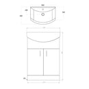 Anas Lanza 614x860x315mm Floorstanding Unit With Basin White POLAR-650-BASINUNIT + LANZA650BASIN