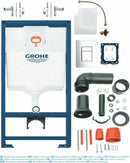 Grohe 0.82 WC Frame Chrome Plate Rimless Wall Hung Toilet Pan And Soft Close Seat 38773000