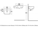 RAK Ceramics Series 600 420mm Semi Recessed Basin 2 Tap Holes S60042SR2