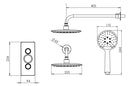 Tavistock Axiom Shower Kit with Dual Function Valve Fixed Shower Head & Three Function Shower Handset - Chrome SAX2549