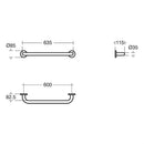 Armitage Shanks CONTOUR 21 Straight Grab Rail 450mm Long Stainless Steel S6452MY