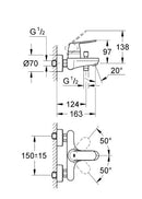 Grohe Eurosmart Cosmopolitan Single Lever Bath Shower Mixer Tap - Chrome 32831000