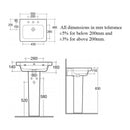 RAK Ceramics Resort 460mm Basin With Pedestal 1 Tap Hole RST55BAS1 + RSTPED