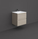 RAK Ceramics Joy 600x610x460mm Wall Hung Vanity Unit With Basin Grey Elm JOYWH060EGY + JOYDI06101WH