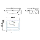 Anas Bella 596x800x448mm Floorstanding Unit With Basin Matt Grey BELLA-600FLOORCAB-MATTGREY + BELLA-600BASIN