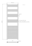 22mm Straight Towel Rail 600x1800mm Chrome STR618C