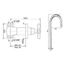 JTP Solex Spout With Concealed Stop Valves - Chrome