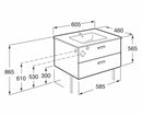 ROCA VICTORIA BASIC UNIK  GLOSS WHITE WALL HUNG UNIT WITH BASIN BATHROOM