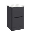 Anas Bella 496x800x447mm Floorstanding Unit With Countertop BELLA-500FLOORCAB-MATTGREY + BELLA-COUNTERTOP-500-GWTE