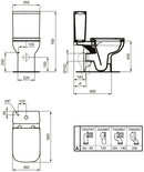 Ideal Standard i.life A Close Coupled Bowl with Horizontal Outlet and Rimless Technology White T472101 + E248101 + T453101