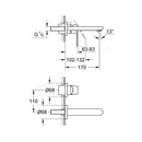 Grohe Eurosmart Cosmopolitan 2 Tap Hole Basin Mixer Tap S-size Wall Mounted Trim Set Only Chrome 19381000