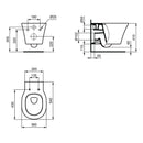 Connect Air Wall Hung Wc Pan Soft Close Toilet Seat  E0054V3 + T3527V3