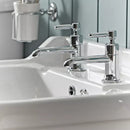 Tavistock Marston Deck Mounted 2 Tap Hole Basin Mixers (Pair) - Chrome TMS70