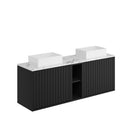 Anas Michelle 1400 Fluted Vanity Unitt With Storage & Worktop & Basin