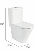 Roca the gap rimless coupled toilet back to wall cistern soft close seat