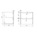 Anas Ella 570x550x444mm Wall Mounted Vanity With Basin Anthracite ELLA-600WALLUNIT-ANTHRACITE + DEEP600