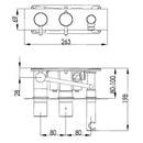 JTP Solex 2 Outlets Thermostatic Concealed Shower Valve with Attached Handset - Chrome
