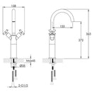 JTP Solex Tall Mono Basin Mixer Tap Swivel Spout - Matt Black