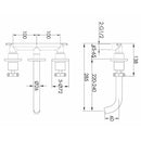 JTP Solex 3 Hole Wall Mounted Basin Mixer Tap - Brushed Brass