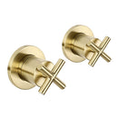JTP Solex Wall Mounted Side Valves (Pair) - Brushed Brass