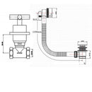 JTP Solex Concealed Valves with Slim Click Clack Exofil Bath Waste - Chrome