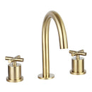 JTP Solex Modern 3 Hole Deck Mounted Basin Mixer Tap - Brushed Brass