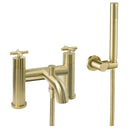 JTP Solex Deck Mounted Bath Shower Mixer Tap with Shower Kit - Brushed Brass