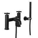 JTP Solex Deck Mounted Bath Shower Mixer Tap with Shower Kit - Matt Black