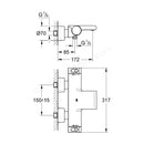 Grohe Grohtherm 2000 Thermostatic Bath Shower Mixer Tap - Chrome 34466001