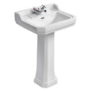 Ideal Standard Waverley 560mm Basin With Pedestal 1 Tap Hole - White U470201 + U470001