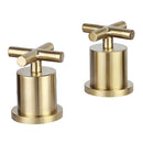 JTP Solex crosshead Deck Mounted Panel Valves (Pair) - Brushed Brass