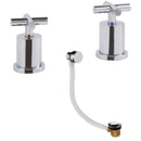 JTP Solex Panel Valves with Slim Click Clack Exofil Bath Waste - Chrome
